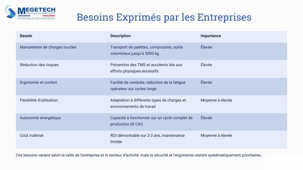 ETUDE DE MARCHE ERGONOMIE ET PERFORMANCE INDUSTRIELLE MEGETECH